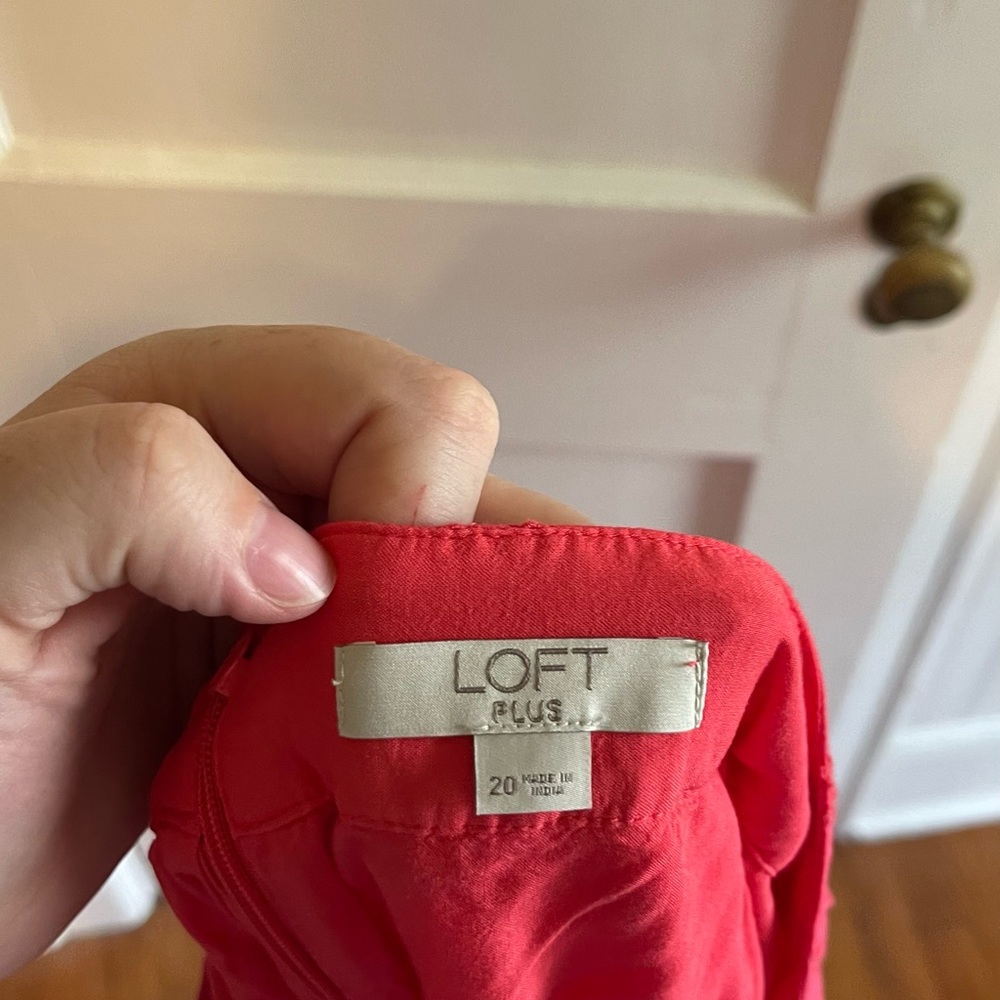 LOFT Plus Red Eyelet Skirt — Size 20 - Picture 2 of 6
